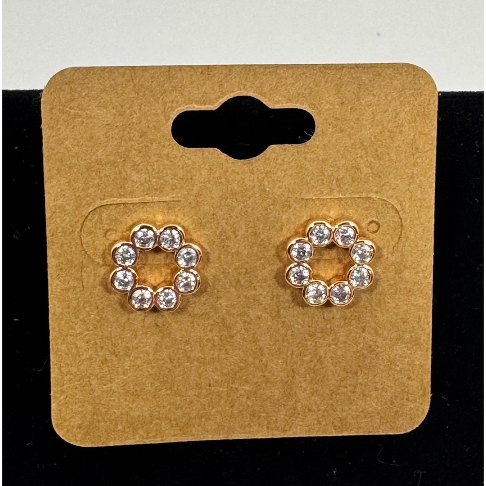 NWOT Kate Spade Full Circle Rose Gold and Cubic Zirconia Earrings
